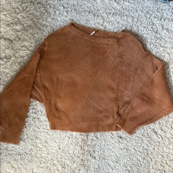 Free People Super Soft, Off the Shoulder Camel Women's Sweater - Picture 1 of 3